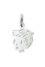 Zilveren kinderkopje - Jongen - 15 x 11,5 mm