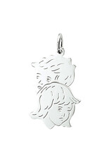 Zilveren kinderkopjes - Tweeling - 1 jongen / 1 meisje