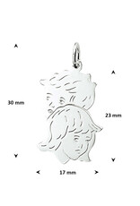 Zilveren kinderkopjes - Tweeling - 1 jongen / 1 meisje