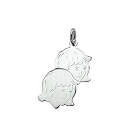 Zilveren kinderkopjes - Tweeling - 2 Meisjes