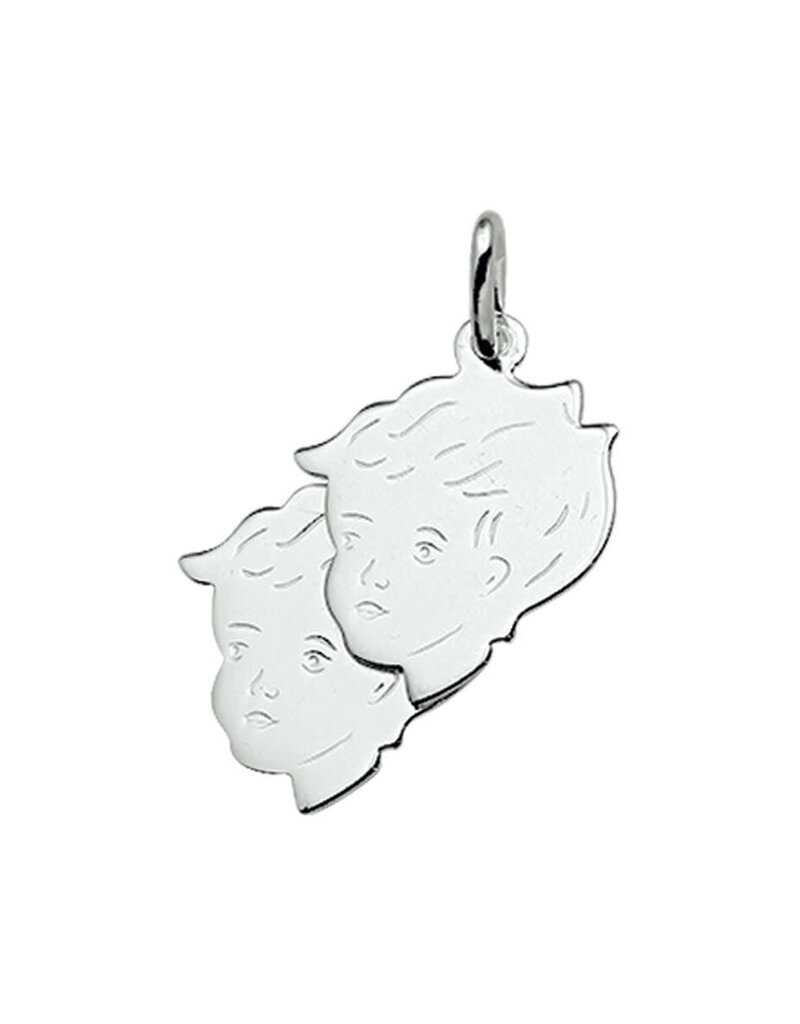 Zilveren kinderkopjes - Tweeling - 2 jongens