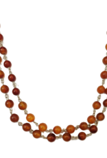 Occasions by Marleen Occasions by Marleen - Kralen op zilver - Bruin agaat