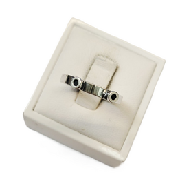 Occasions by Marleen Occasions by Marleen - Zilveren ring - Zwarte steen 2x - Maat 18.25