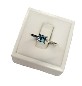 Occasions by Marleen Occasions by Marleen - Zilveren ring - Blauwe Zirkonia - Maat 18.25