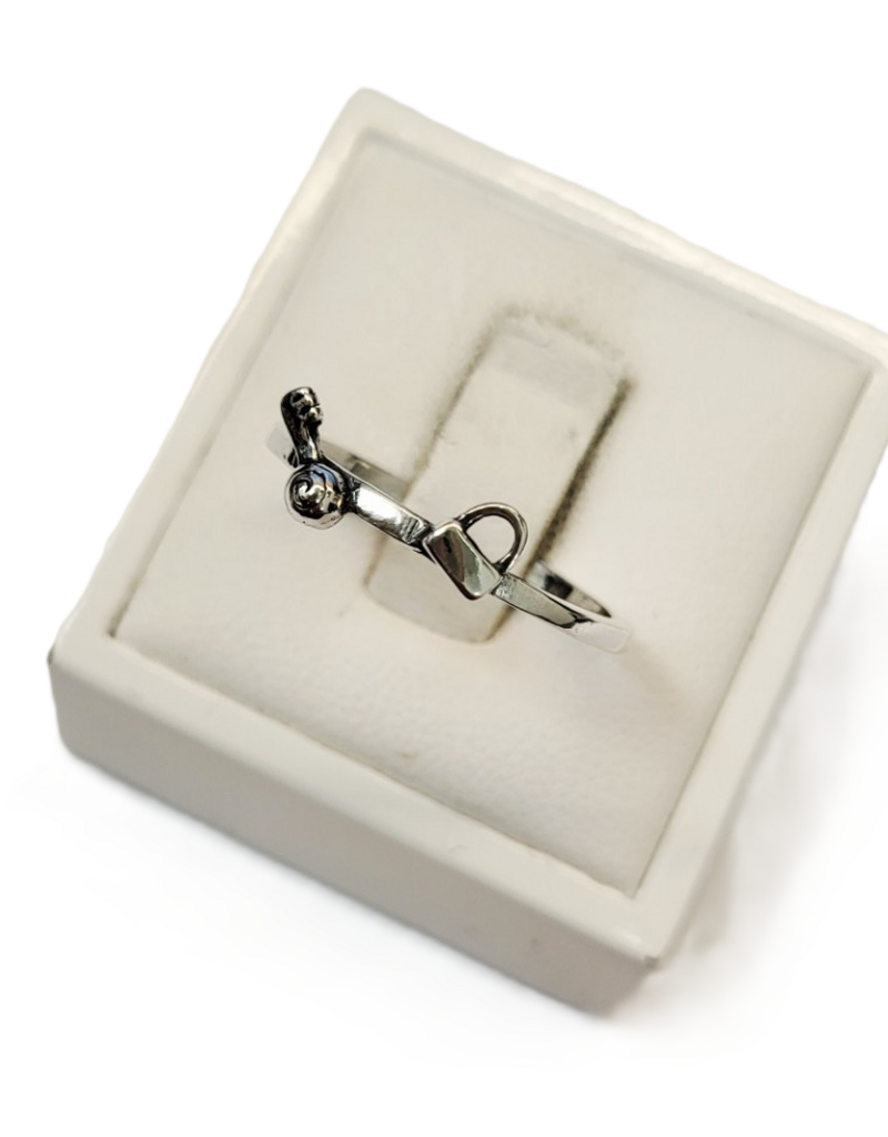 Occasions by Marleen Occasions by Marleen - Zilveren ring - Slotje en sleutel - Maat 19.25