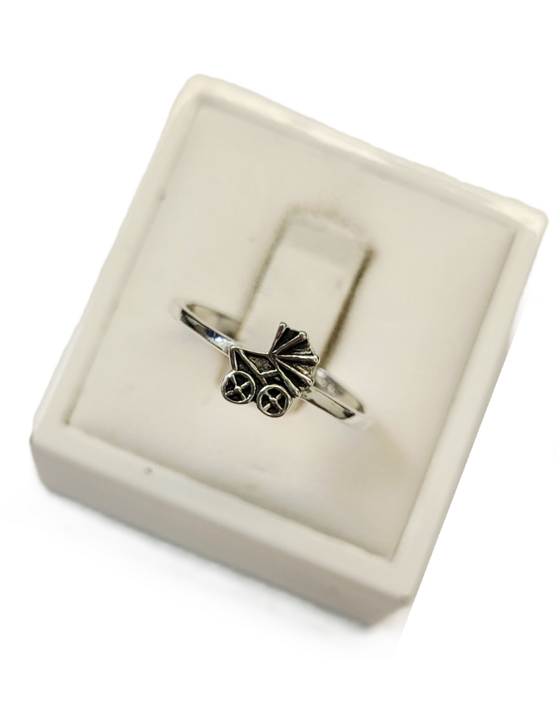 Occasions by Marleen Occasions by Marleen - Zilveren ring - Kinderwagen - Maat 18