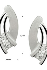 Zilveren oorknoppen - Gerhodineerd - Zirkonia