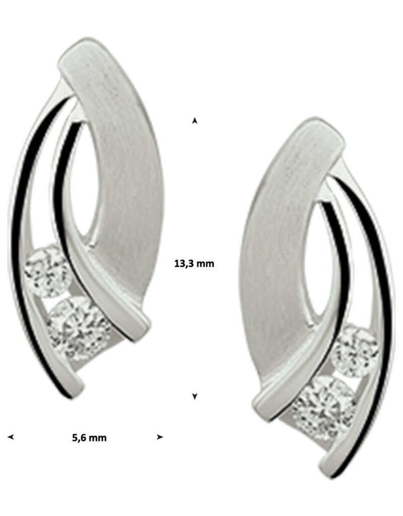 Zilveren oorknoppen - Gerhodineerd - Zirkonia