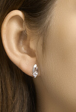 Zilveren oorknoppen - Gerhodineerd - Zirkonia