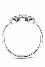 Zilveren ring - Gerhodineerd - Zirkonia - Maat 17.75