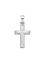 Zilveren kruis - Gerhodineerd - Mat/Glanzend
