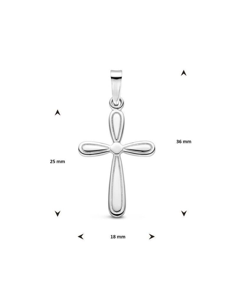 Zilveren hanger - Gerhodineerd - Kruis