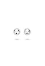 Zilveren oorknoppen - Gerhodineerd - Bol - 4 mm