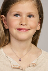 Zilveren hanger - Gerhodineerd - Emaille / Zirkonia - Bloemmetje