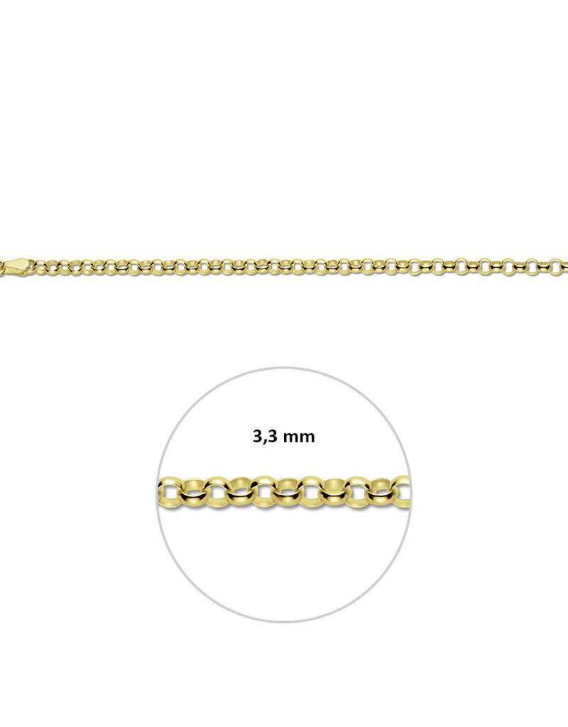 Gouden armband - 14 karaats  - Jasseron - 3.3 mm - 19 cm