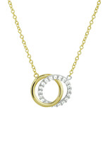 Gouden collier - 14 karaats - Rondes - Zirkonia - 40-44 cm