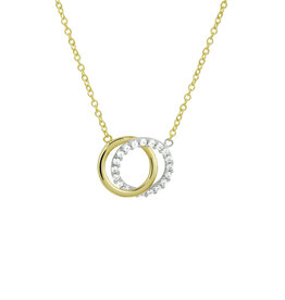 Gouden collier - 14 karaats - Rondes - Zirkonia - 40-44 cm
