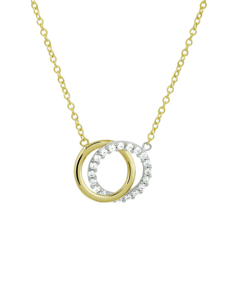 Gouden collier - 14 karaats - Rondes - Zirkonia - 40-44 cm