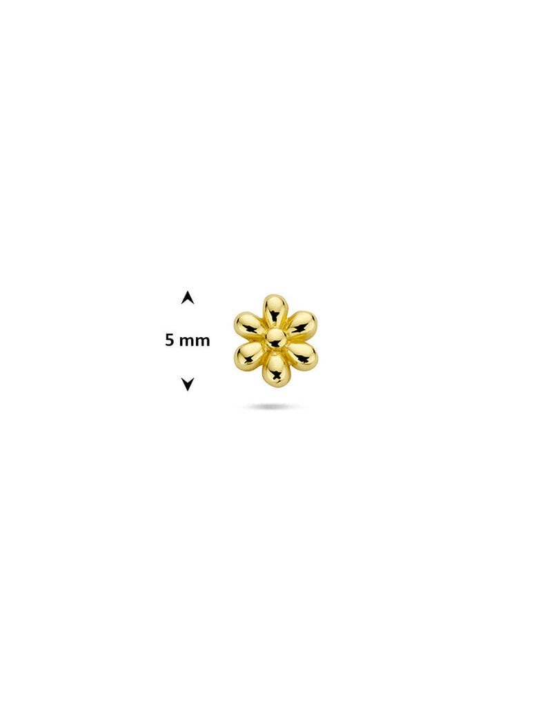 Zilver verguld - Flat back piercing - Bloemmetje -  5 mm
