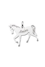 Zilven hanger  - Paard met gravure