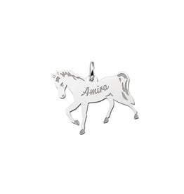 Zilven hanger  - Paard met gravure