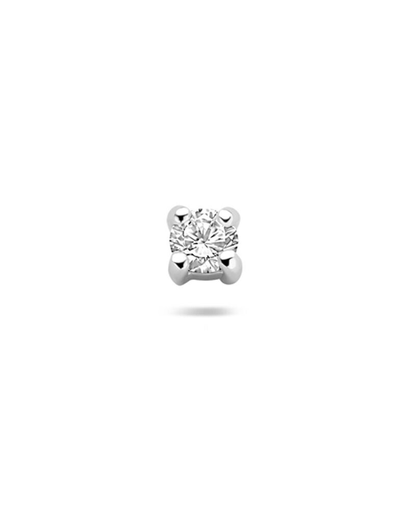 Zilver - Flat back piercing - Zirkonia - 3.5 mm