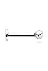 Zilver - Flat back piercing - Bol - 2 mm