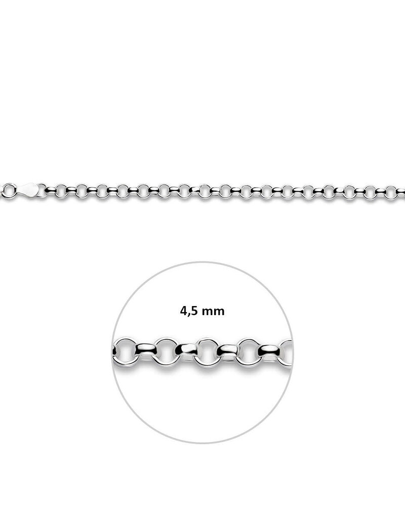 Zilveren armband - Gerhodineerd - 4.5 mm - 19 cm