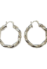 Occasions by Marleen Occasions by Marleen - Zilveren oorringen - Getorst - 36.5 mm