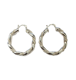 Occasions by Marleen Occasions by Marleen - Zilveren oorringen - Getorst - 36.5 mm