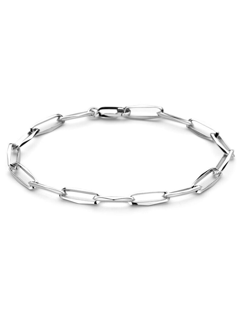 Zilveren armband - Gerhodineerd - Closed for ever - Massief - 5 mm - 19 cm