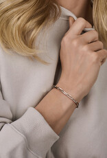 Zilveren armband - Gerhodineerd - Closed for ever - Massief - 5 mm - 19 cm