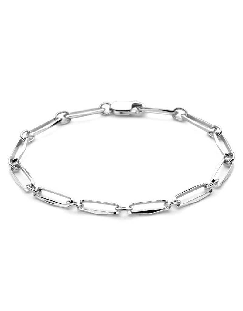 Zilveren armband - Gerhodineerd - Closed for ever - Massief - 4.5 mm - 21 cm