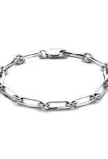 Zilveren armband - Gerhodineerd - Closed for ever - Massief - 5.5 mm - 19 cm