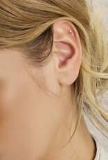 Zilver verguld - Flat back piercing - Zirkonia - 3 mm