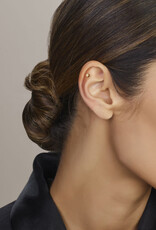 Zilver verguld - Flat back piercing - Zirkonia - 3 mm