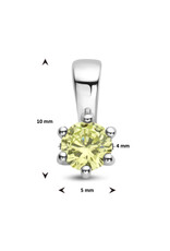 Zilveren hanger - Zirkonia -  Geboortesteen - 10 mm - Augustus