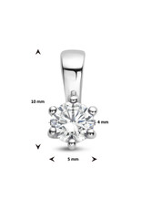 Zilveren hanger - Zirkonia -  Geboortesteen - 10 mm - April