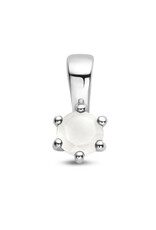 Zilveren hanger - Agaat -  Geboortesteen - 10 mm - Juni