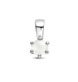 Zilveren hanger - Agaat -  Geboortesteen - 10 mm - Juni