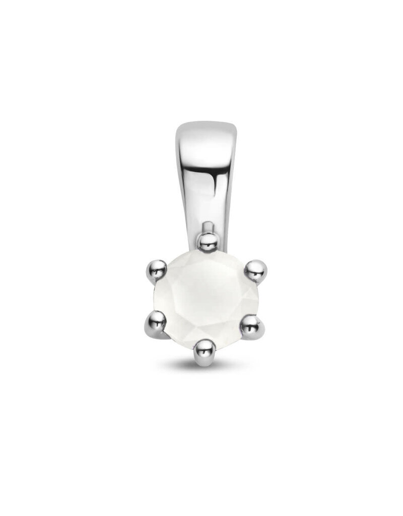 Zilveren hanger - Agaat -  Geboortesteen - 10 mm - Juni