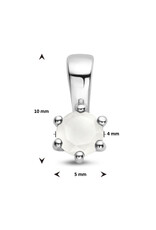 Zilveren hanger - Agaat -  Geboortesteen - 10 mm - Juni