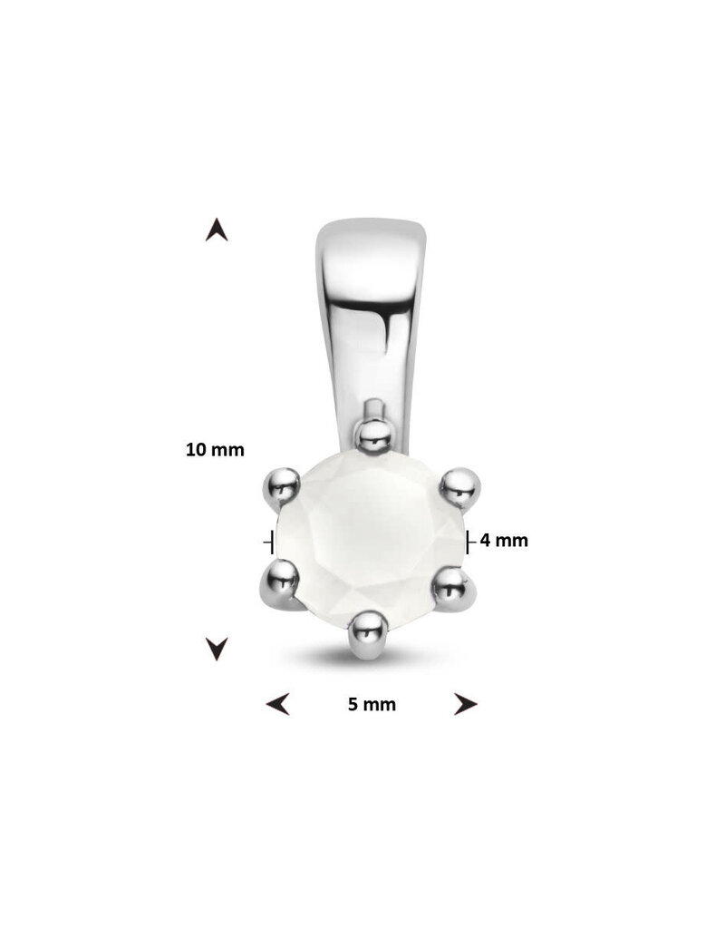 Zilveren hanger - Agaat -  Geboortesteen - 10 mm - Juni