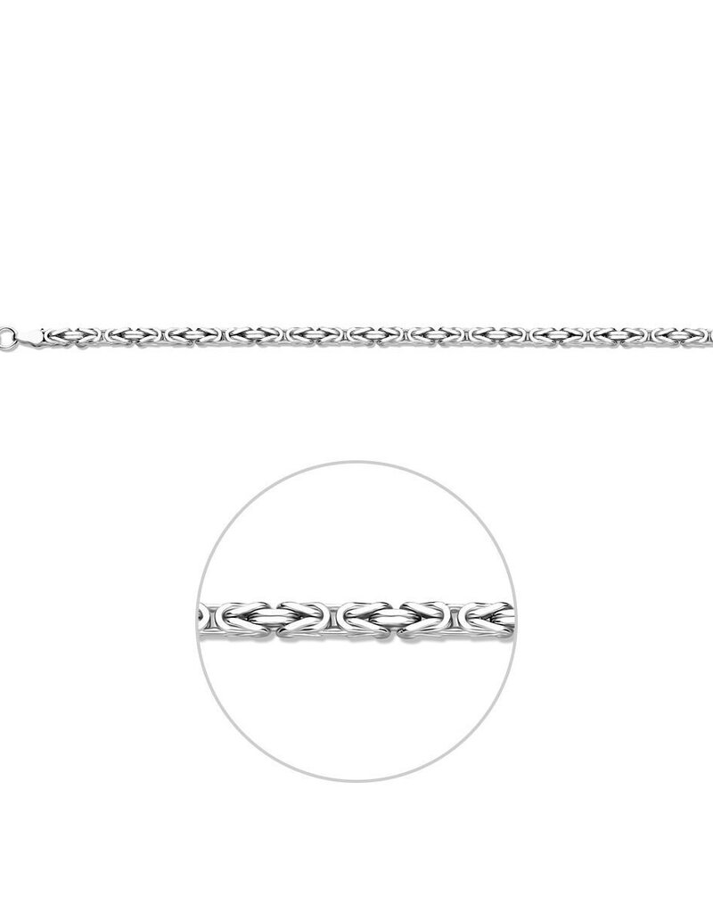 Zilveren collier - Gerhodineerd - Konings - 3.0 mm - 50 cm