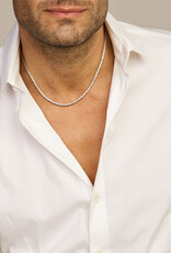 Zilveren collier - Gerhodineerd - Konings - 3.0 mm - 50 cm