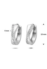 Zilveren oorringen - Gerhodineerd - Zirkonia