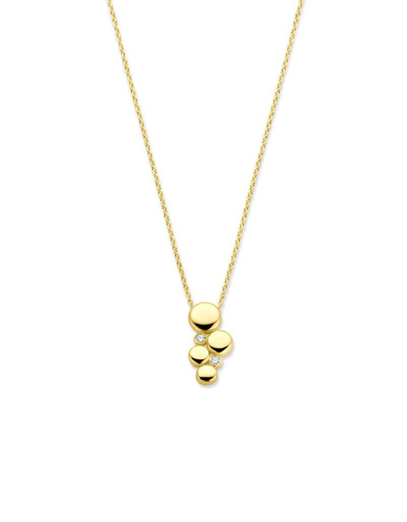 Gouden collier - 14 karaats - Diamant 0.02ct - 41 - 43 - 45 cm