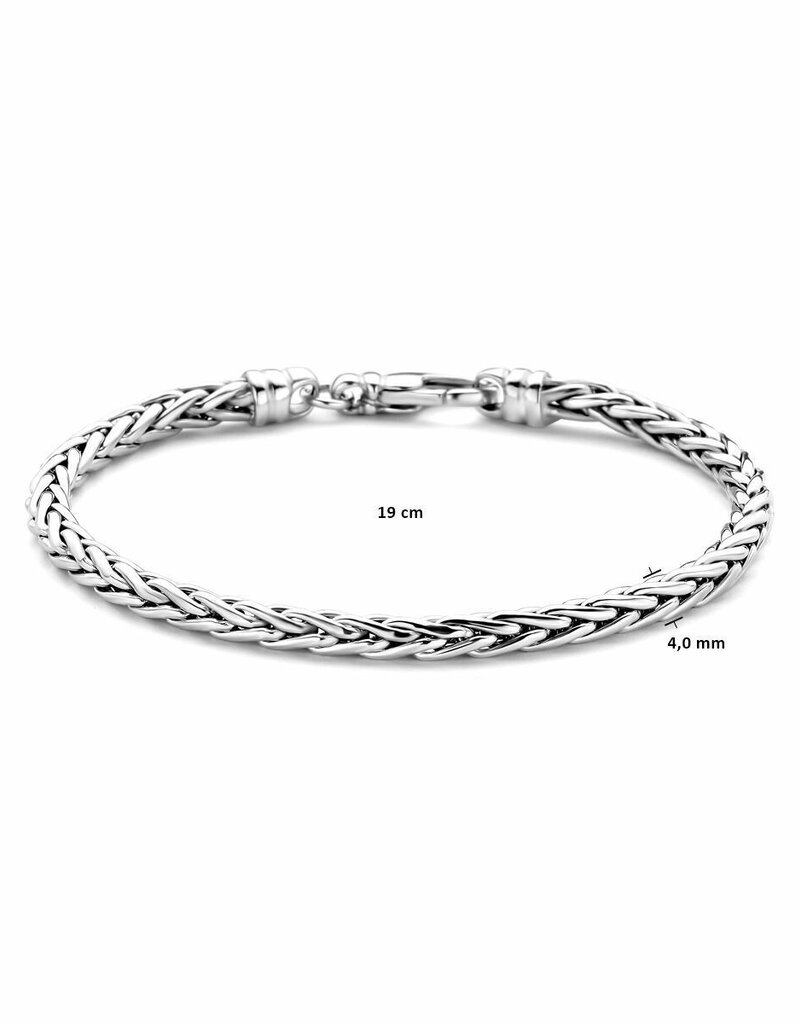 Zilveren armband - Gerhodineerd - Vossestaart - 4.0 mm - 19 cm