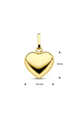 Gouden bedel -  14 karaats - Hartje - 10.5 mm