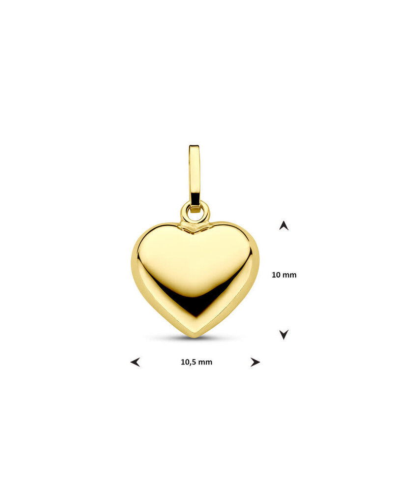 Gouden bedel -  14 karaats - Hartje - 10.5 mm